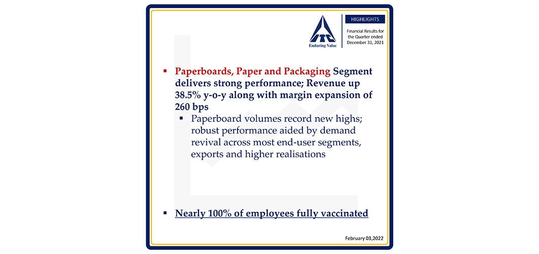 paper, paperboard and packaging segment result highlights