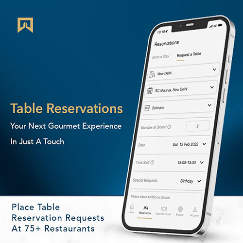 Table Reservation through ITC Hotel App