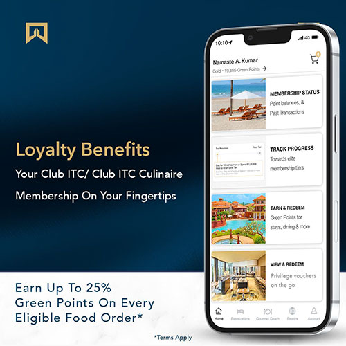 Get Loyalty Benefits through ITC Hotel App