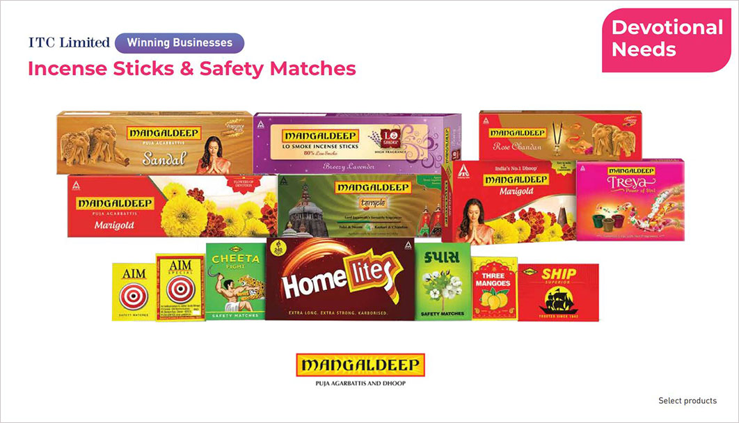 Incense sticks and safety matched by ITC