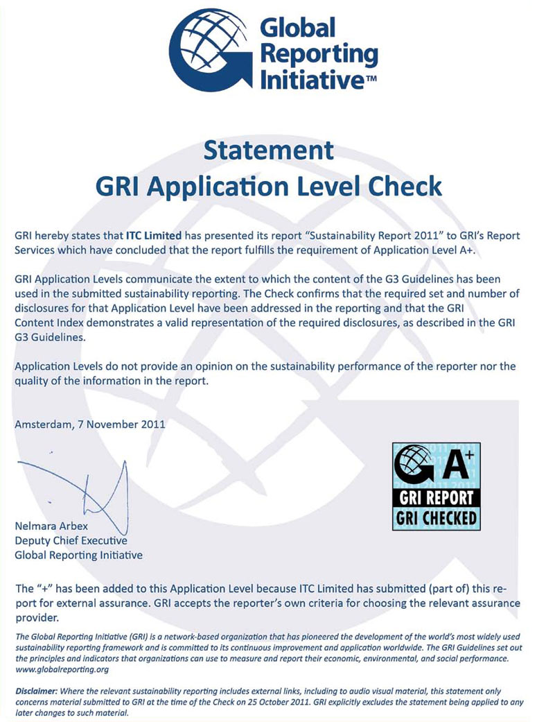 Statement - GRI Application Level Check
